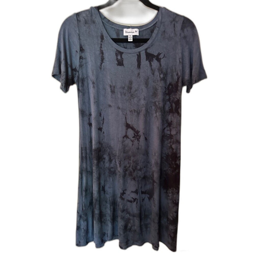 Veronica M Blue Tie Die Tshirt Short Dress Women's Sz XS